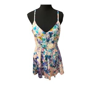 Parker Pink Purple Floral Dress Medium